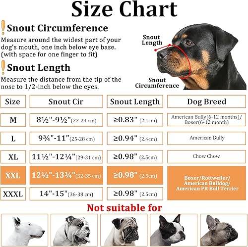 Miniatura 4 de Mayerzon Bozal Pitbull, bozal suave para American Bully Bulldog Boxers Rottweilers, bozal de masticación antimordedura para aseo, bozal de tela para