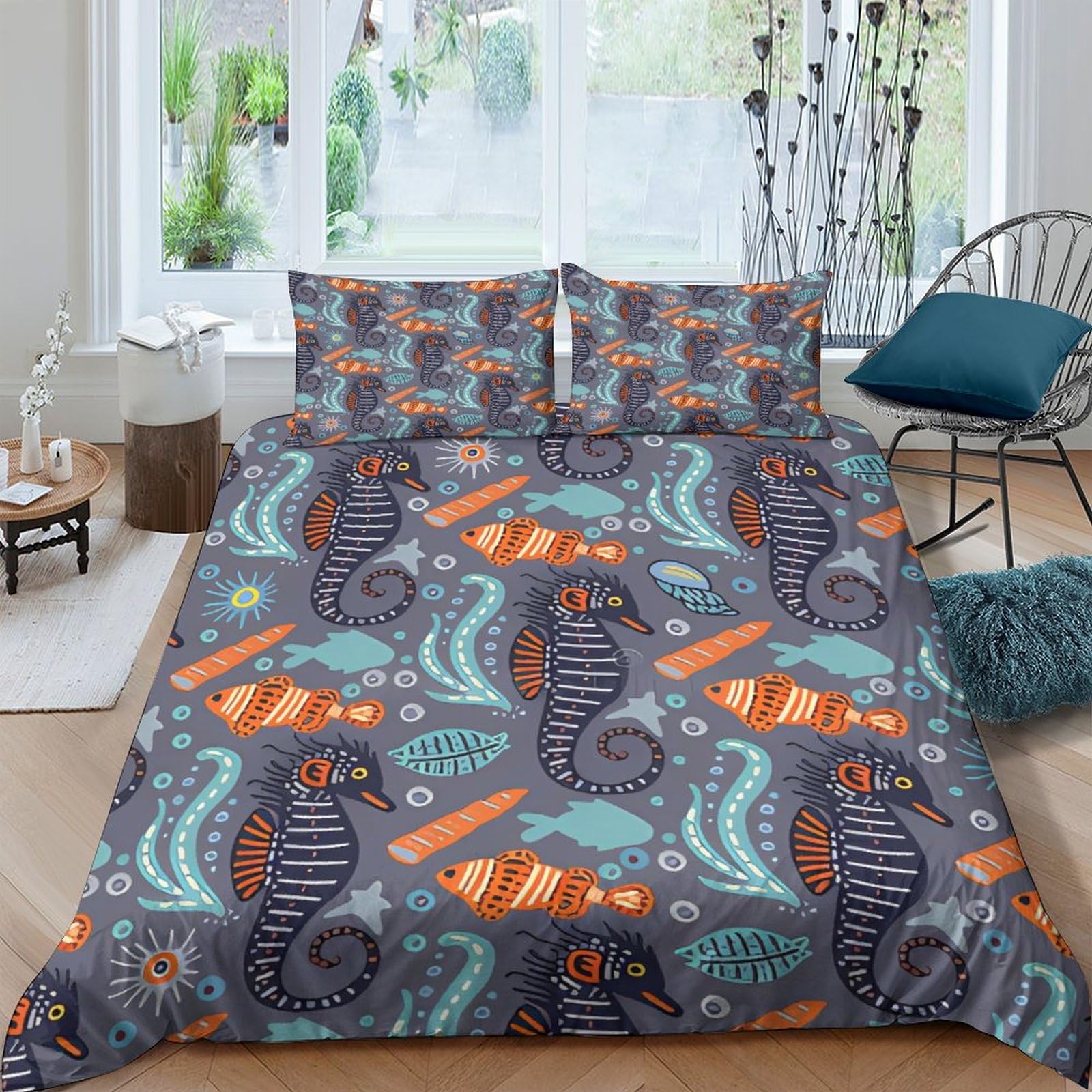 Housse de couette poisson clown et océan pour créer une chambre d'enfant thématique et ludique