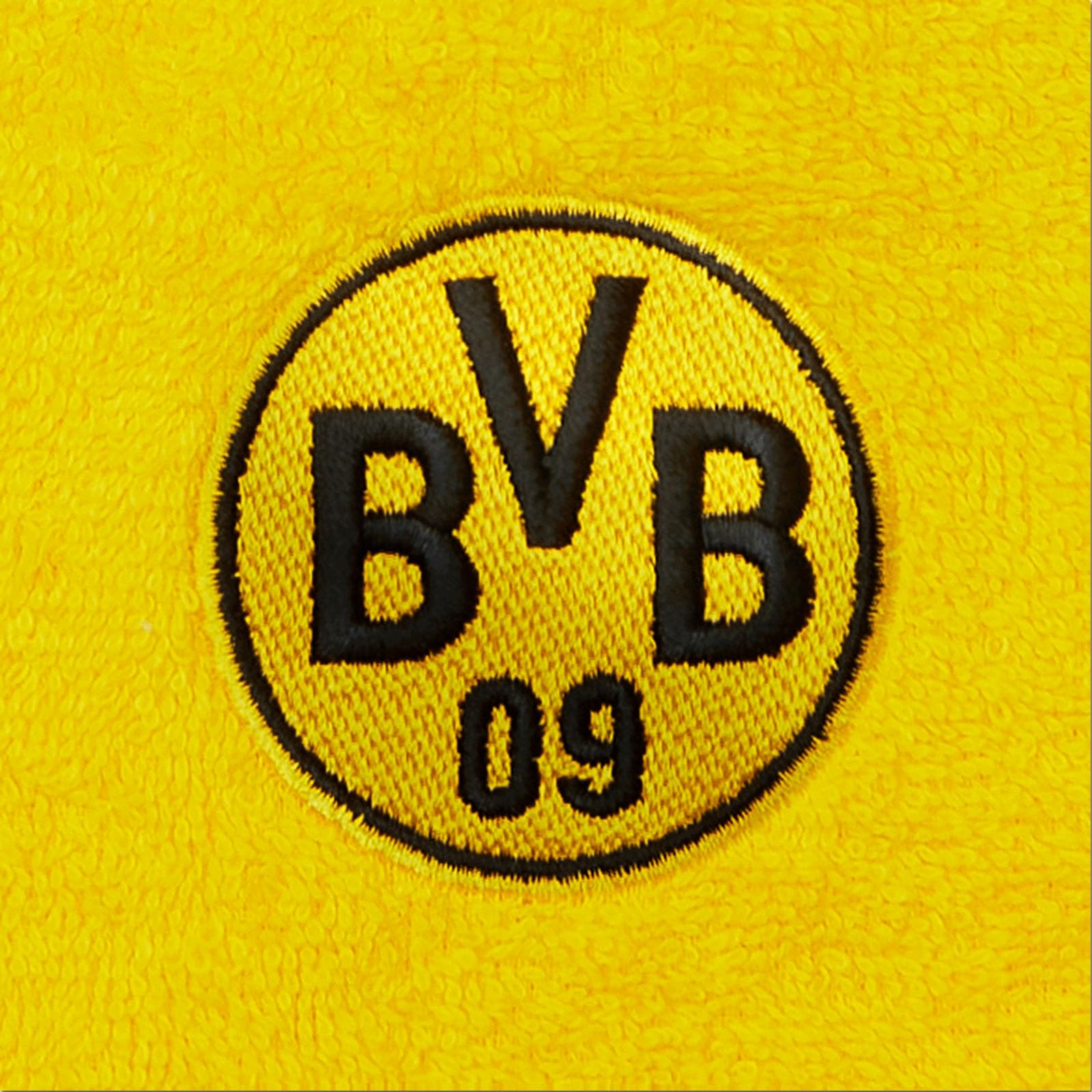BVB BADEPONCHO 46 X 46 CM: Flauschiger Poncho für Kinder, Made in Europe, 100% Baumwolle, mit Kapuze, Kängurutasche und BVB-Logo