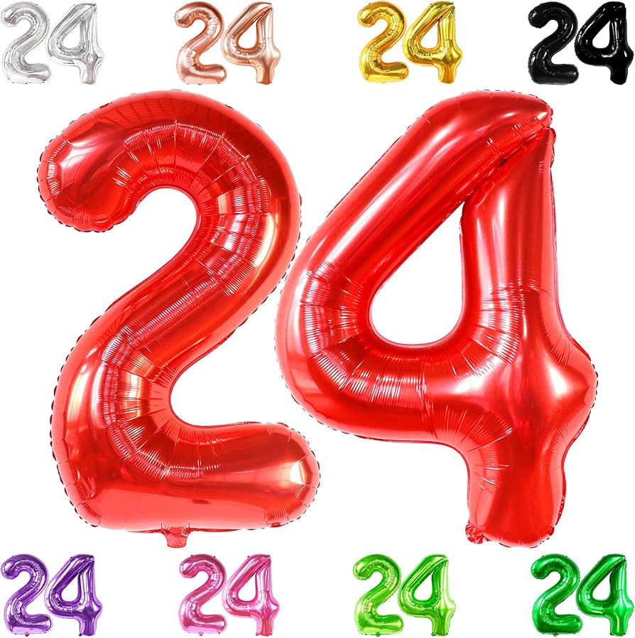 Amazon.com: KatchOn, Huge Red 24 Balloon Numbers - 40 Inch | Red