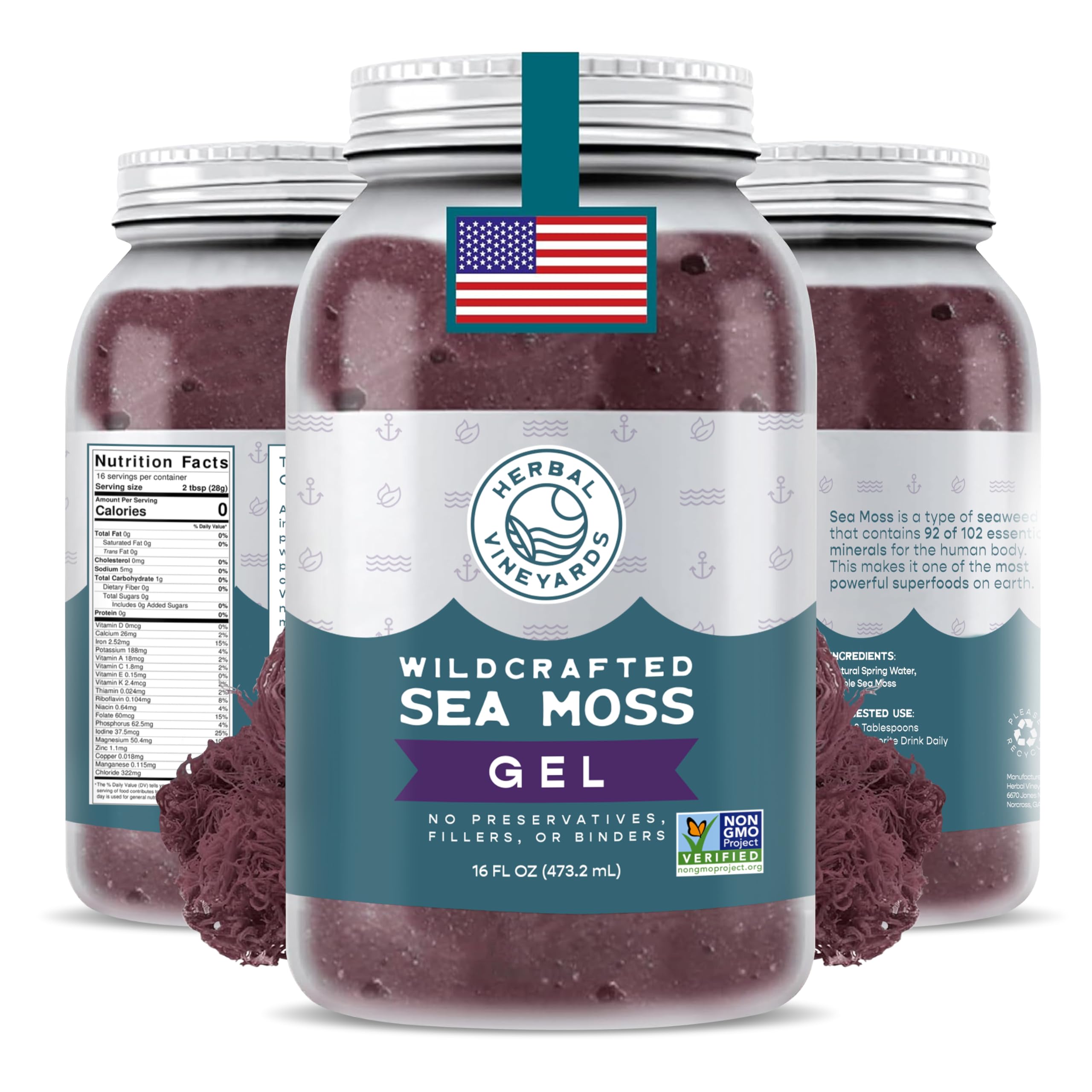 Amazon.com: Herbal Vineyards Wildcrafted Irish Purple Sea Moss Gel