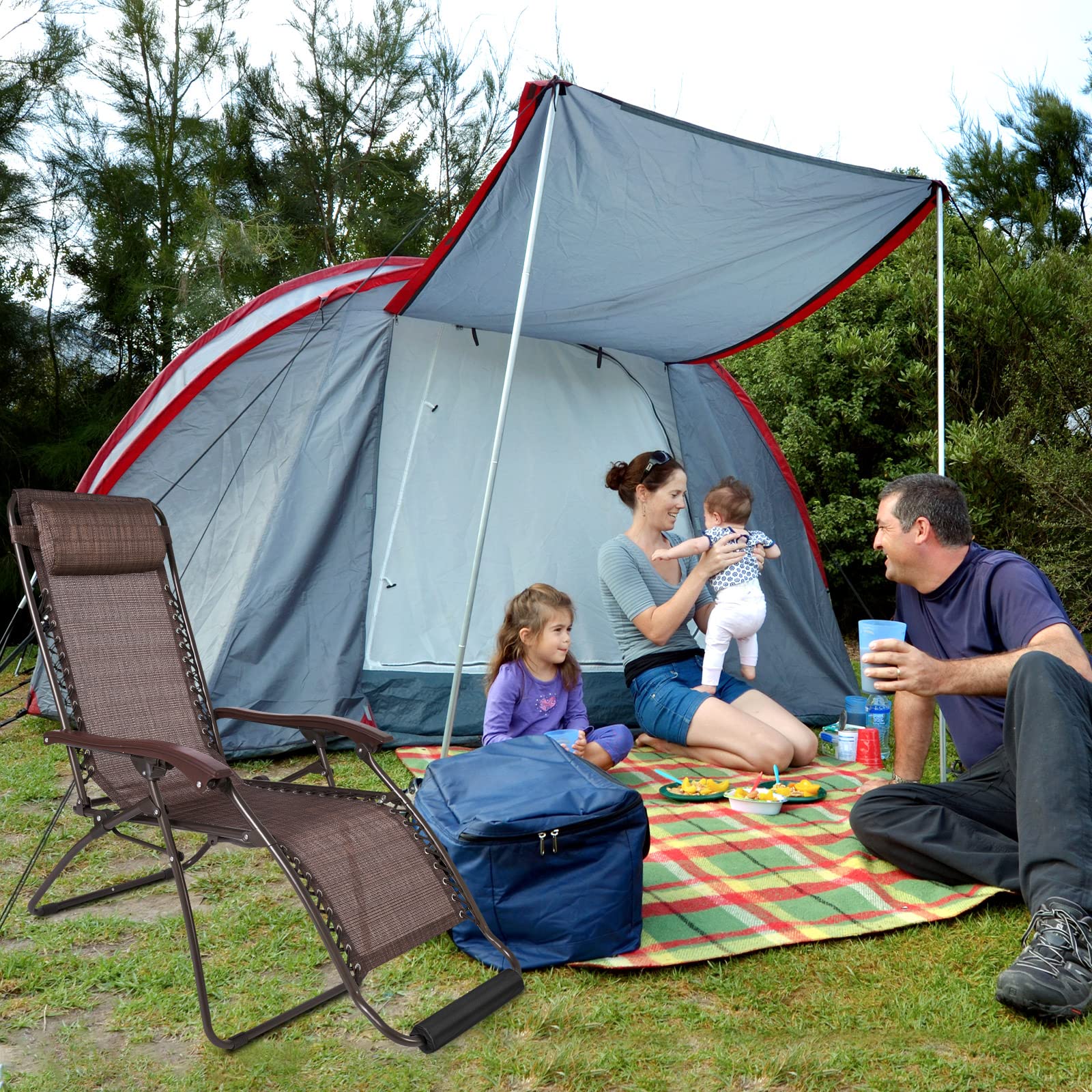 3 piezas de cojín para silla de gravedad cero para reposapiés universal plegable reclinables, accesorios para reposapiés acolchado para patio, césped, campamento al aire libre, uso alto 5