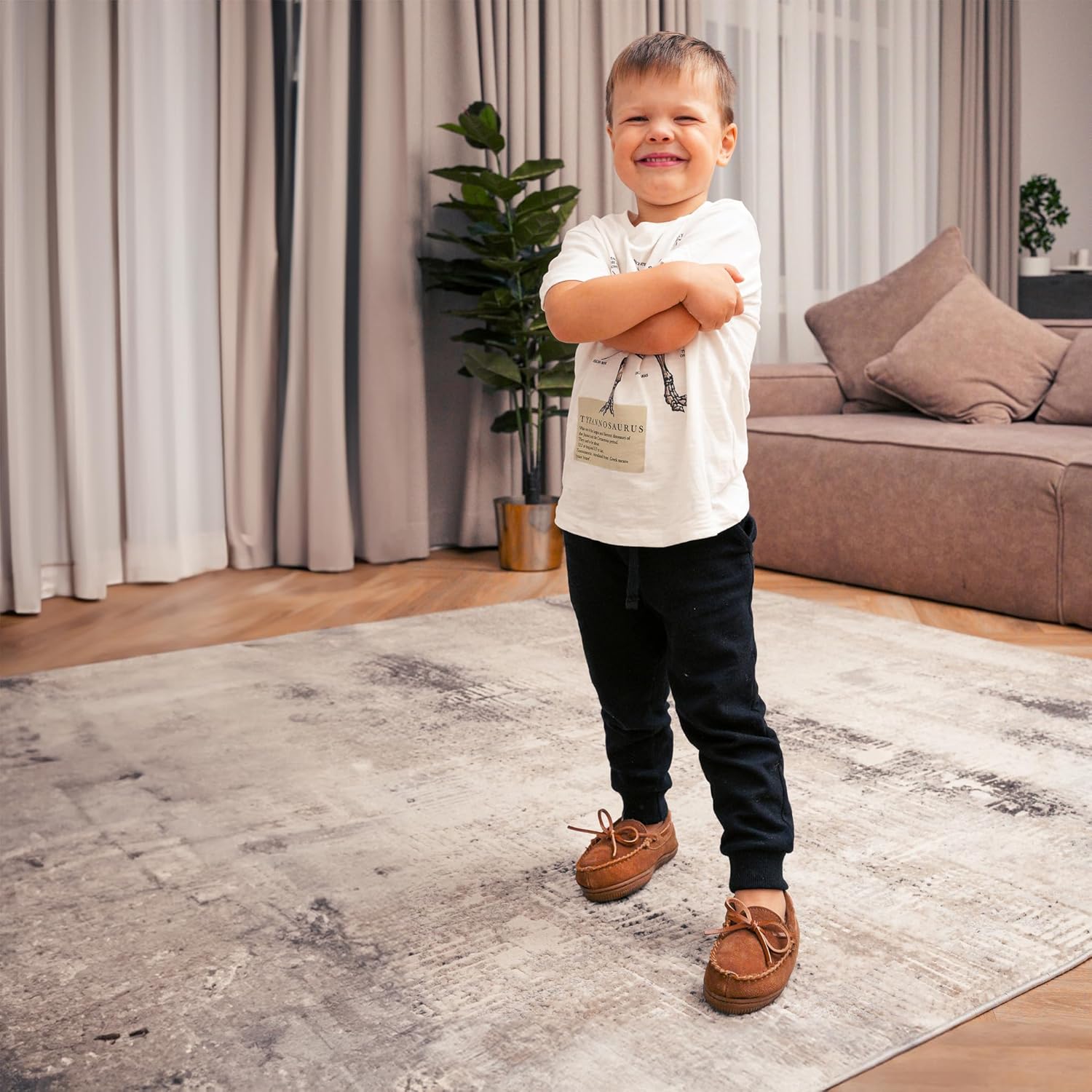 NORTY Moccasin House Slippers for Kids- Slip-On Toddler Shoes for Boys and Girls - Suede - Runs True to Size - Image 6