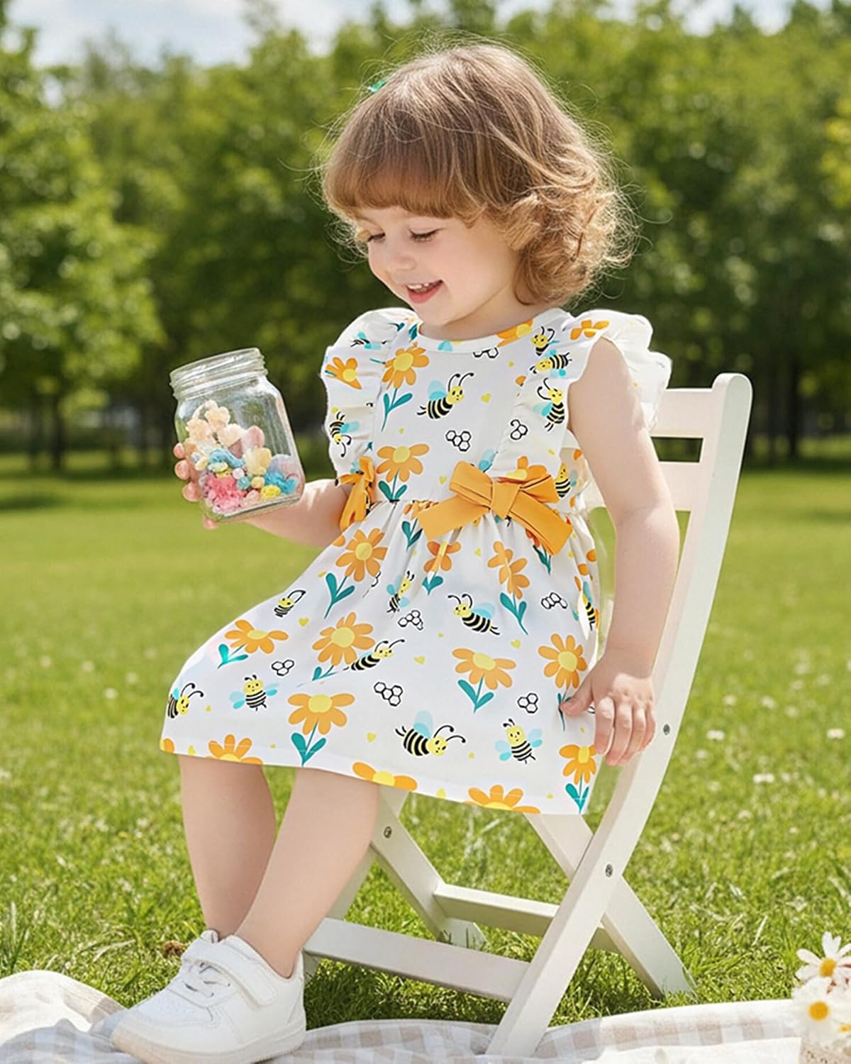 Mioglrie Baby Girl Dress Summer Girl Clothes Infant Outfits Newborn Ruffle Sleeveless Sundress Cute Dresses for Girls - Image 3