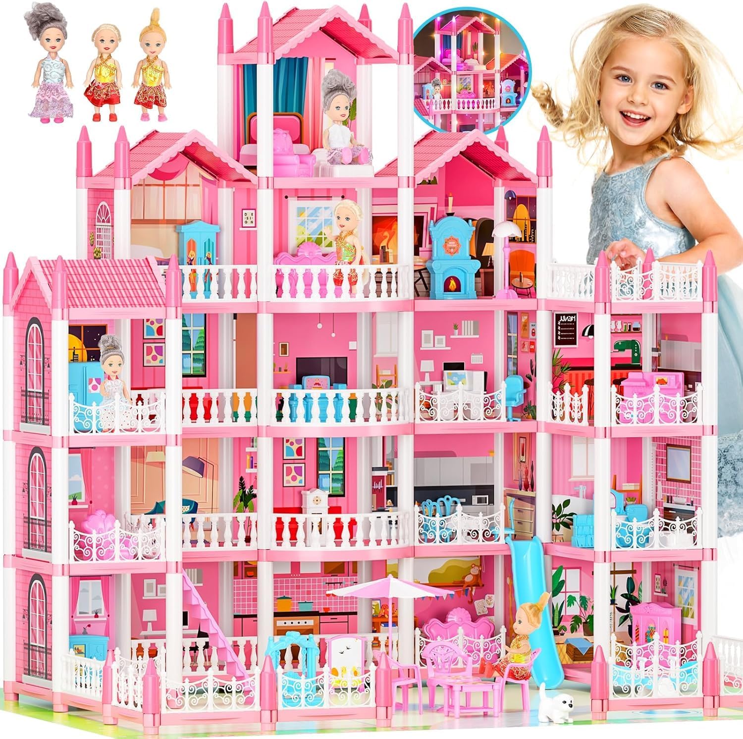 Qbitz Princess Dollhouse - 4 Story Dream House -1 Qbitz Princess Dollhouse - 4 Story Dream House -1