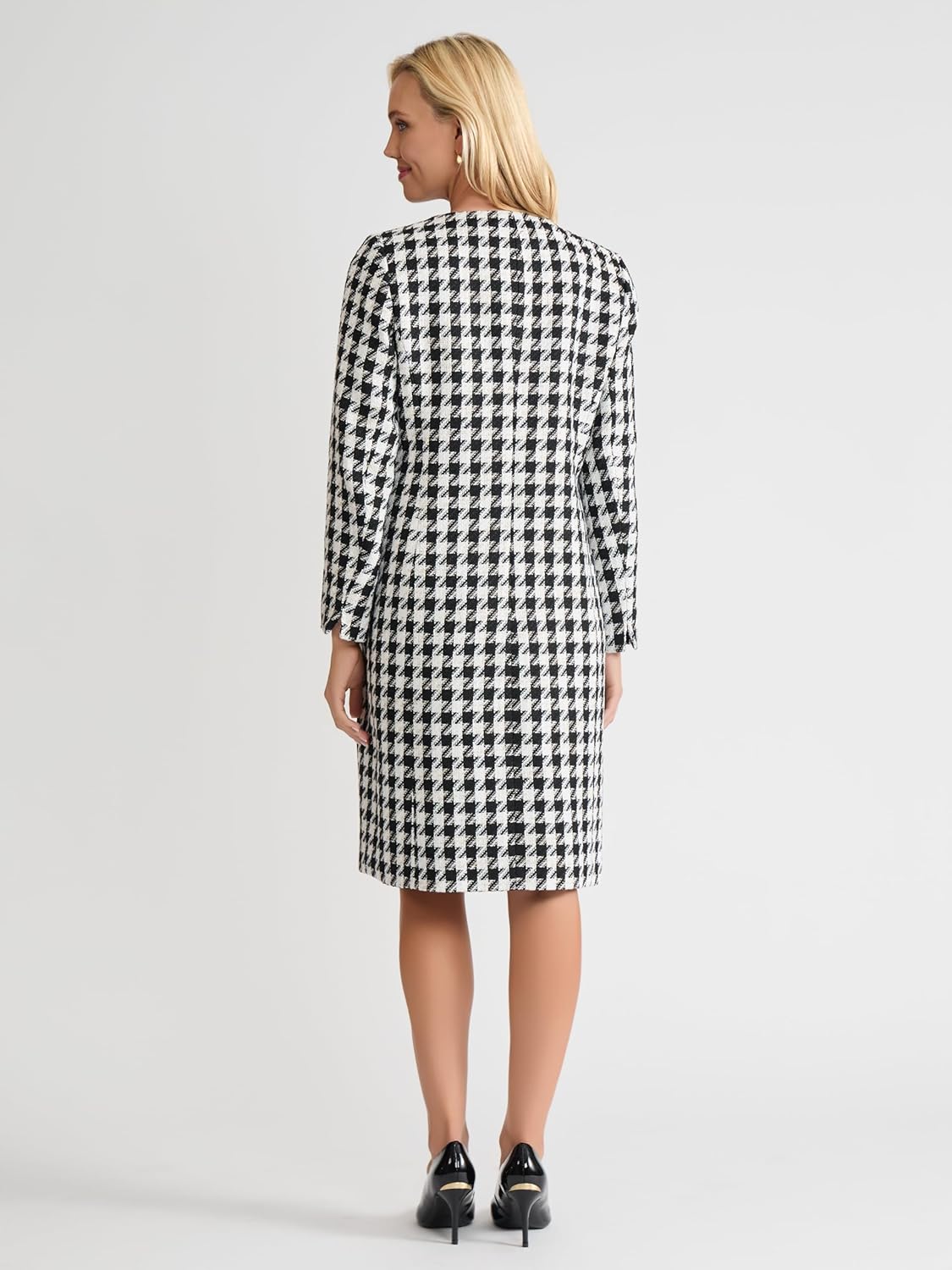 Kasper Women's Metallic Houndstooth Topper Jacket