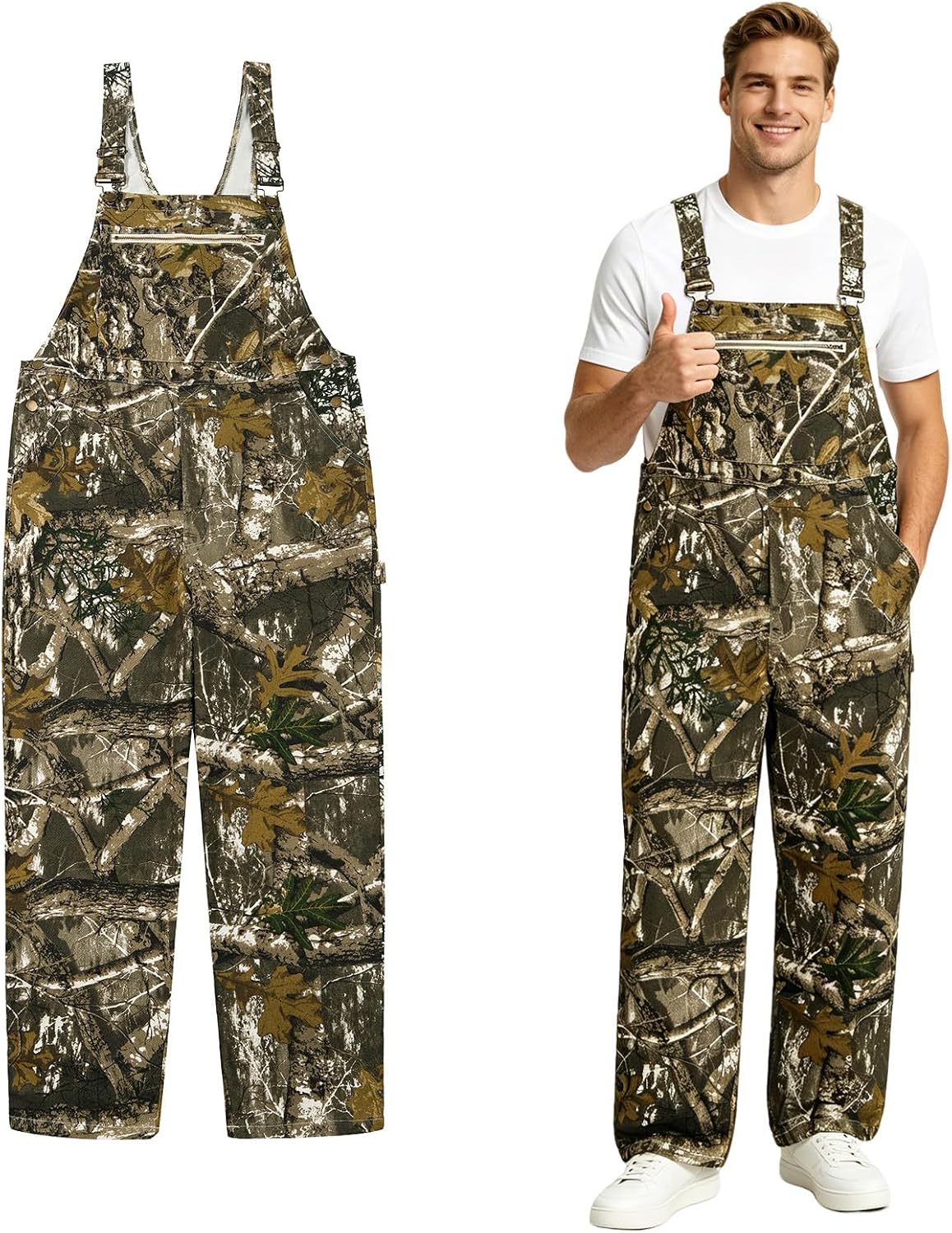 Overalls Men, Zipper Fly Work Bib Overalls for Men and Women