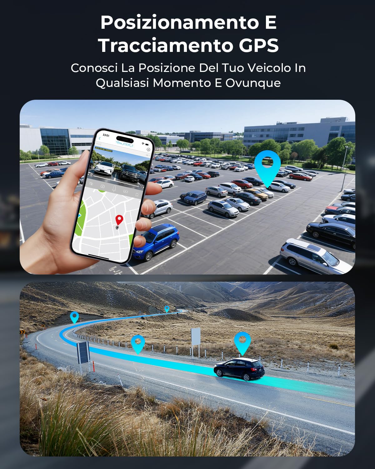 4G LTE Dash Cam Telecamera per Auto Anteriore e Posteriore 2K/1080P, con 24/7 Modalità Parcheggio, GPS, OBD, Sensore G, APP Alert, Visione Notturna, Audio Bidirezionale, Scheda SD 32GB Inclusa