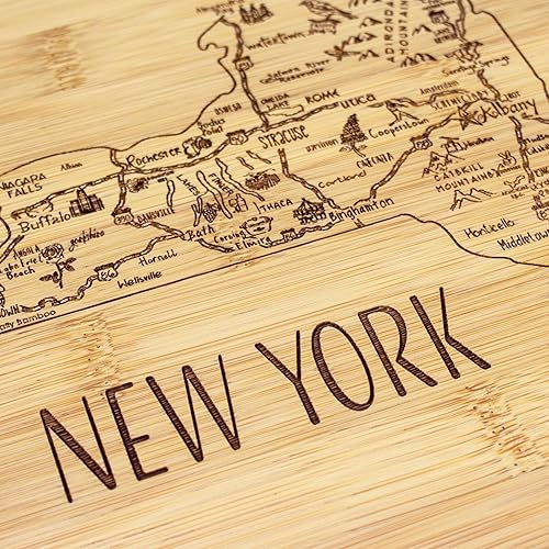 Miniatura 3 de Totally Bamboo A Slice of Life New York State Tabla para servir y cortar, 11 x 8.75 pulgadas