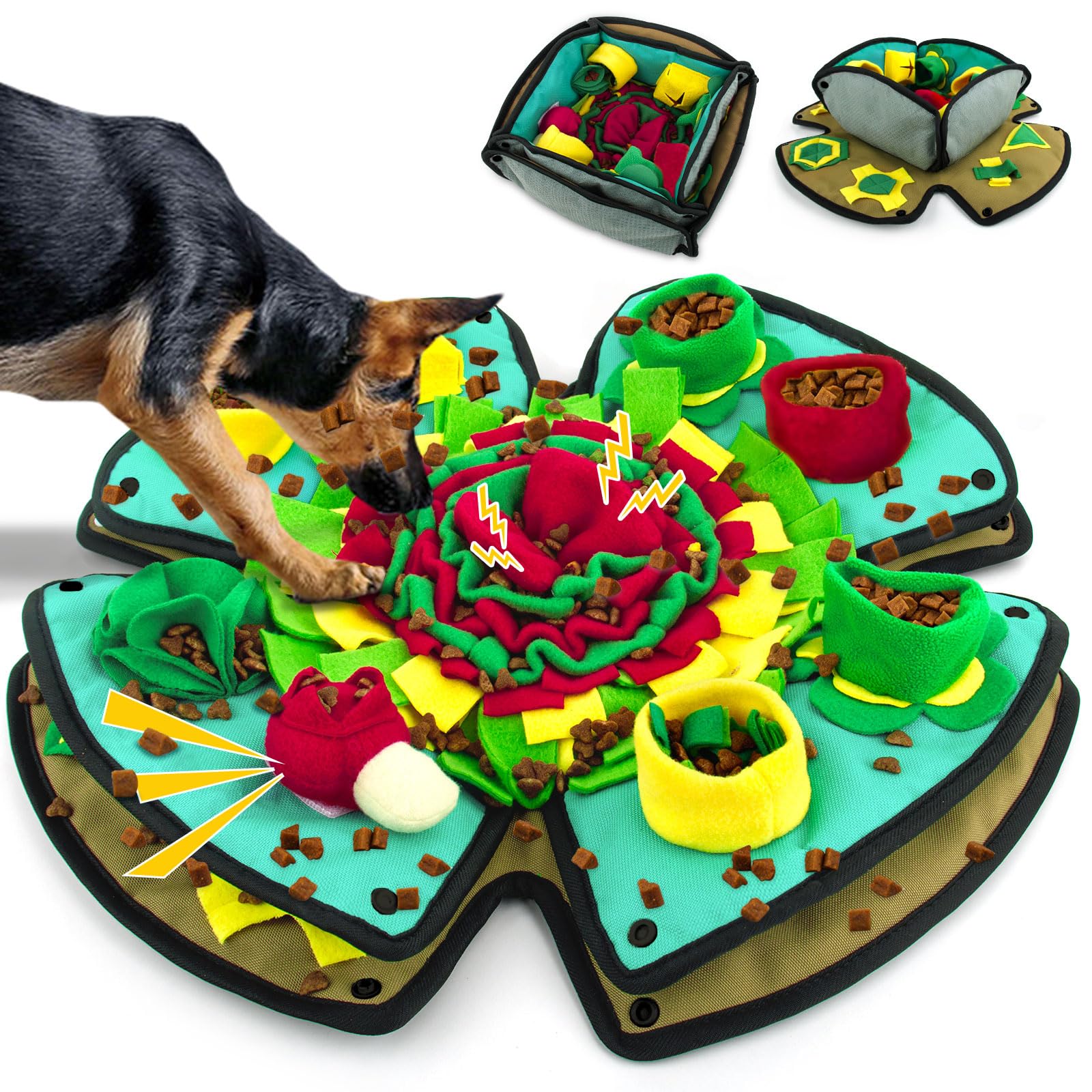 Photo 1 of AWOOF Snuffle Mat for Dogs,19" x 19" Interactive Dog Puzzle Toys Encourages Natural Foraging Skills,Durable Dog Feeding Mat for Boredom and Mental Stimulation for Large, Medium and Small Dogs