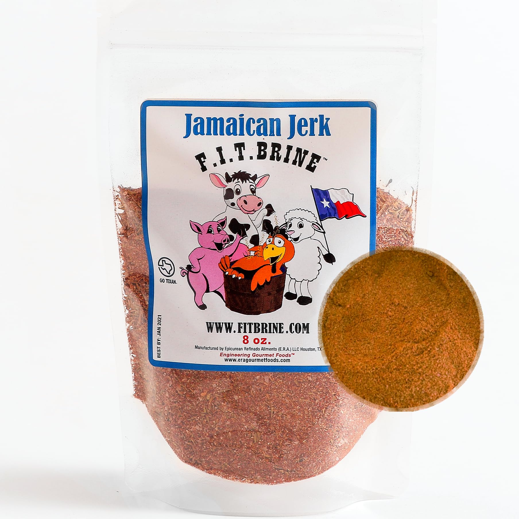 FIT Brine - Jamaican Jerk, 8oz | Premium Meat Tenderizer & Seasoning | Authentic Caribbean Spice Blend | All-Natural for Chicken, Pork, Shrimp & More. Made in Texas.