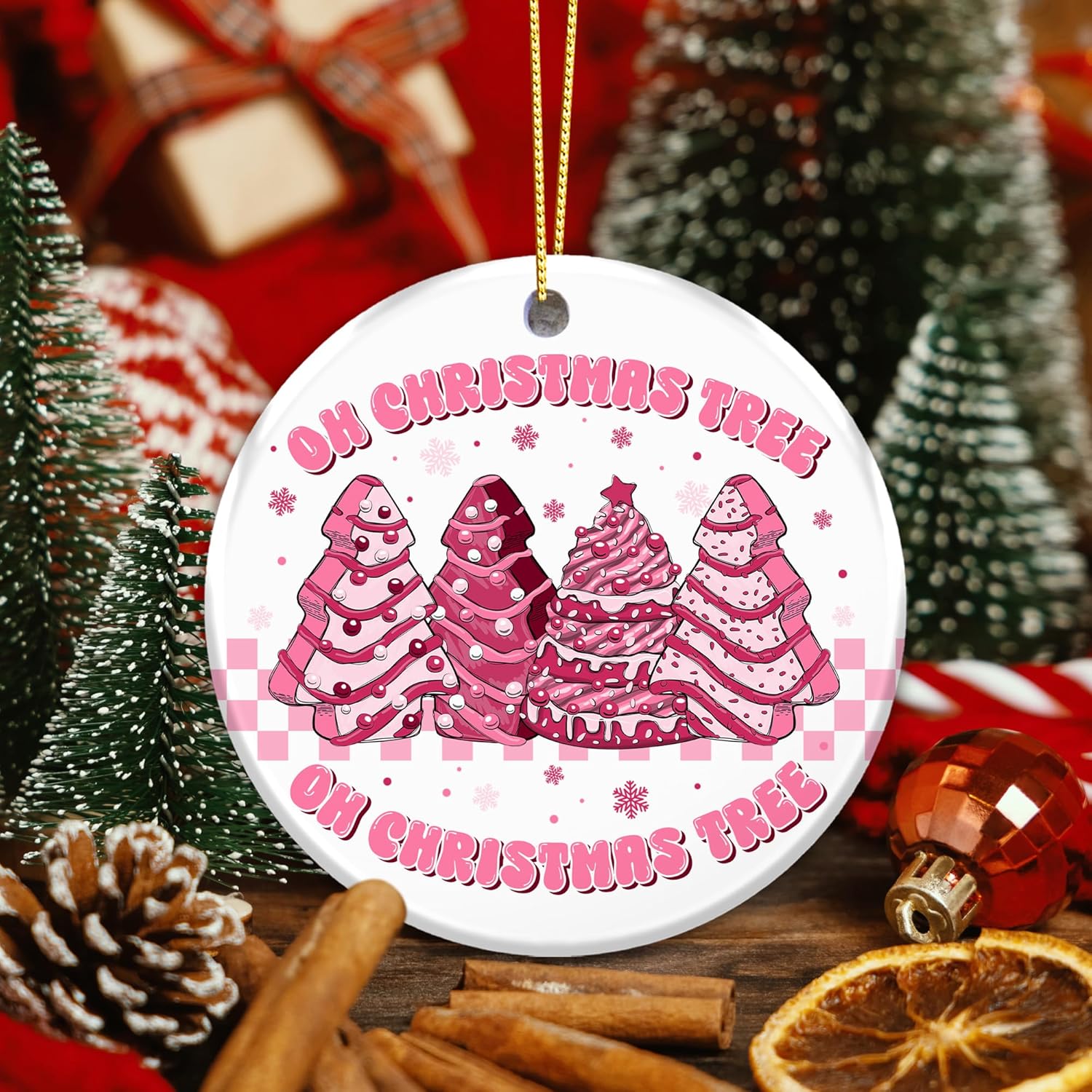 Gift for Girls Ornament 2025, Oh Christmas Tree Ornament – Cute Pink Christmas Tree Decoration, Sweet Treat Cookie, Fun Holiday Décor Gift for Girls, Friends, or Pink Lovers - Image 4