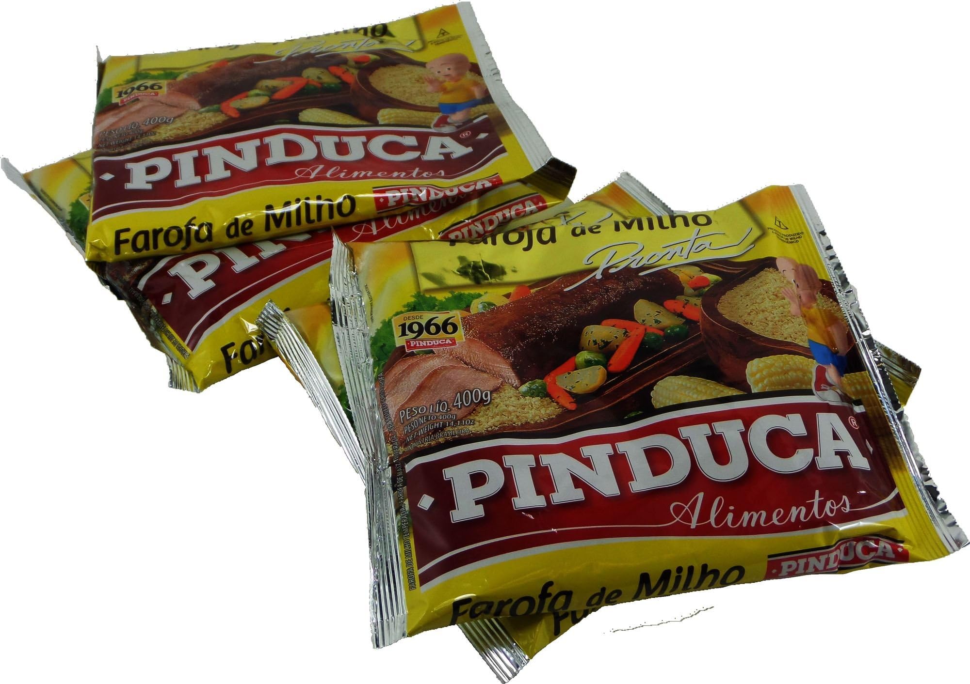 Pinduca - Seasoned Corn Farofa- 14.11oz (PACK OF 04) | Farofa de Milho Pronta- 400g