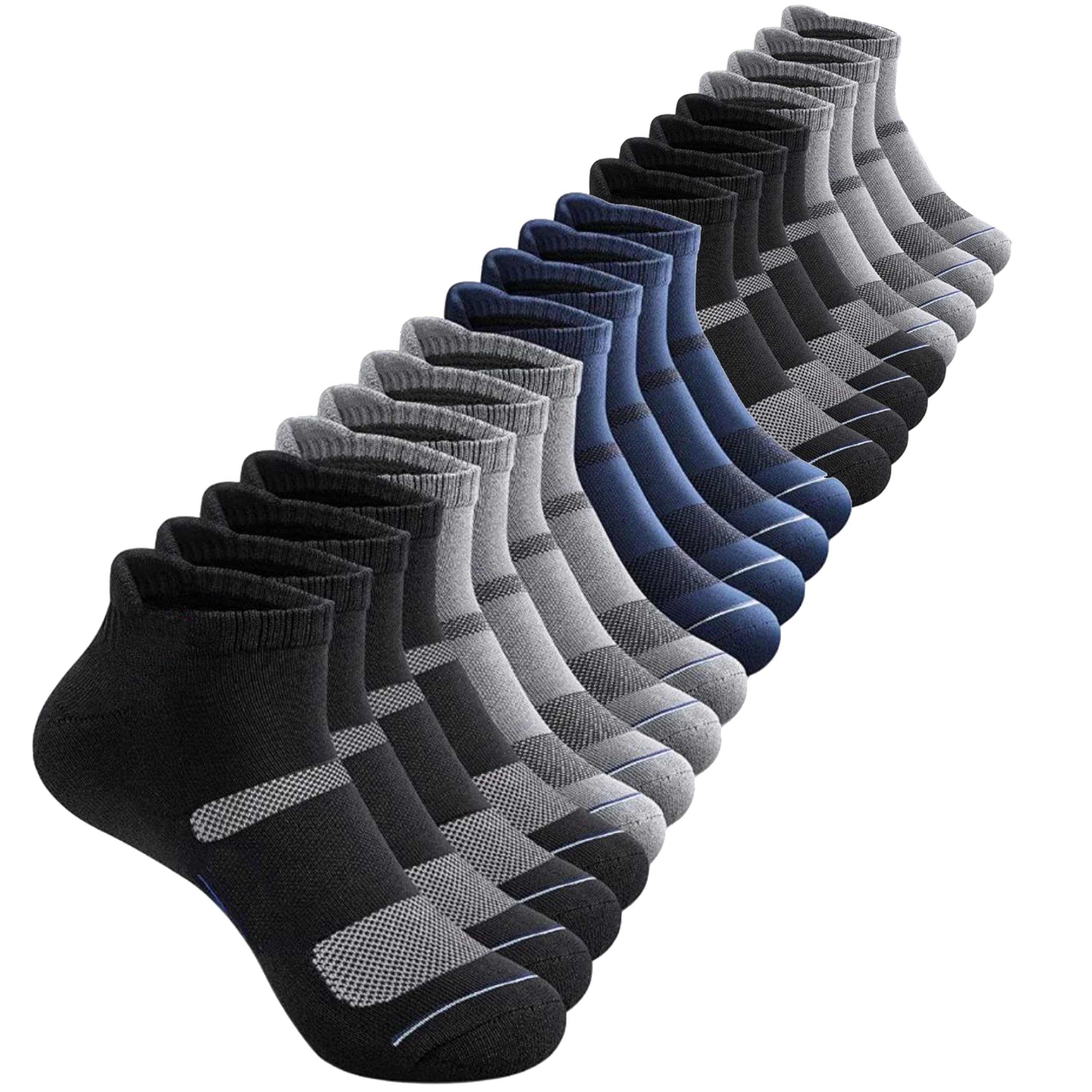 jemox Ankle Socks Pack of 10, Assorted Colours - Premium Comfort, Breathable & Durable Socks for Men & Women. Ideal for Sports, Casual Wear, Workouts & Everyday Use-picture-32