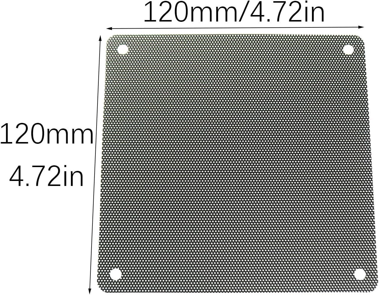 RLECS 16PCS 120mm Black PVC Fan Dust Filter Computer Mesh Cover Suitable for Speaker Grilles 3D Printers Server Racks