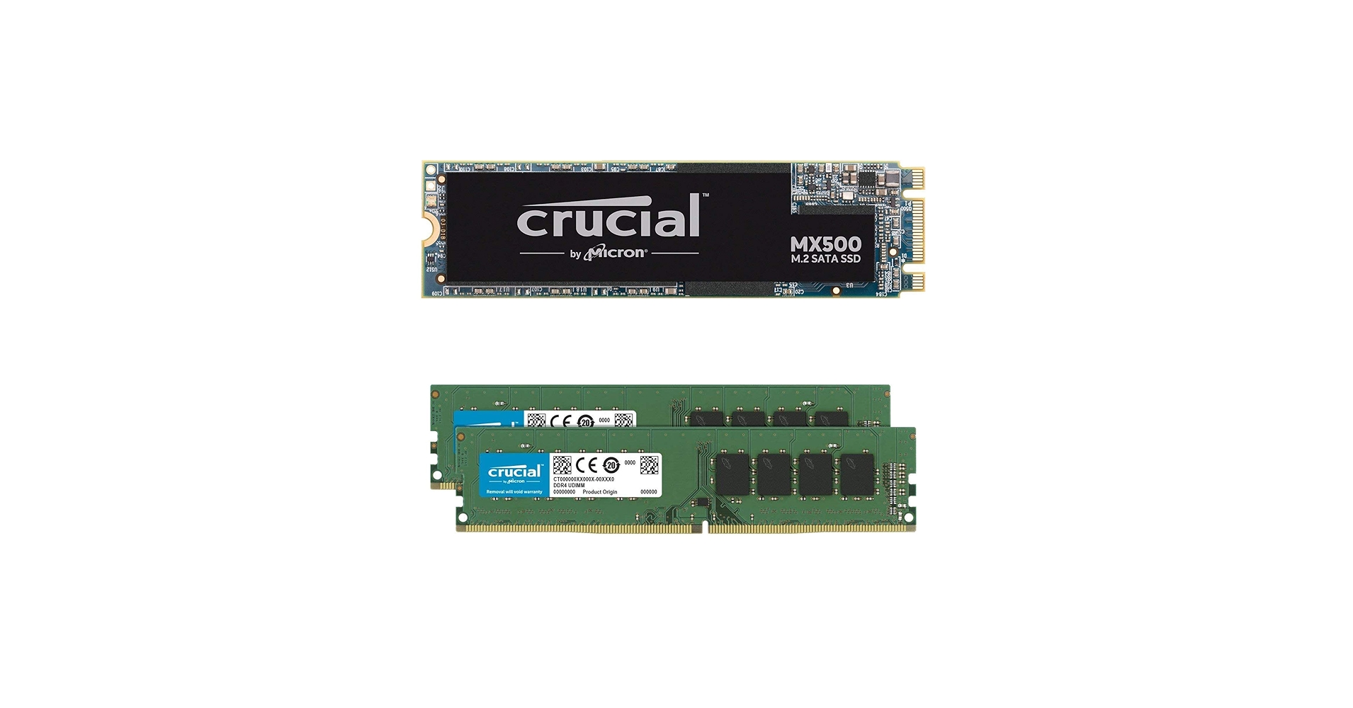 Crucial MX500 500GB M.2 SATA 6Gb SSD Bundle 16GB (2 x 8GB