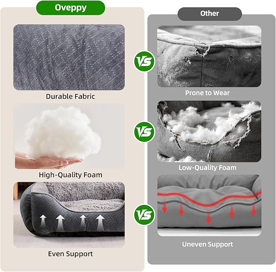 Dog Bed Medium Washable, Rectangle Dog Beds for Medium Large Dogs
