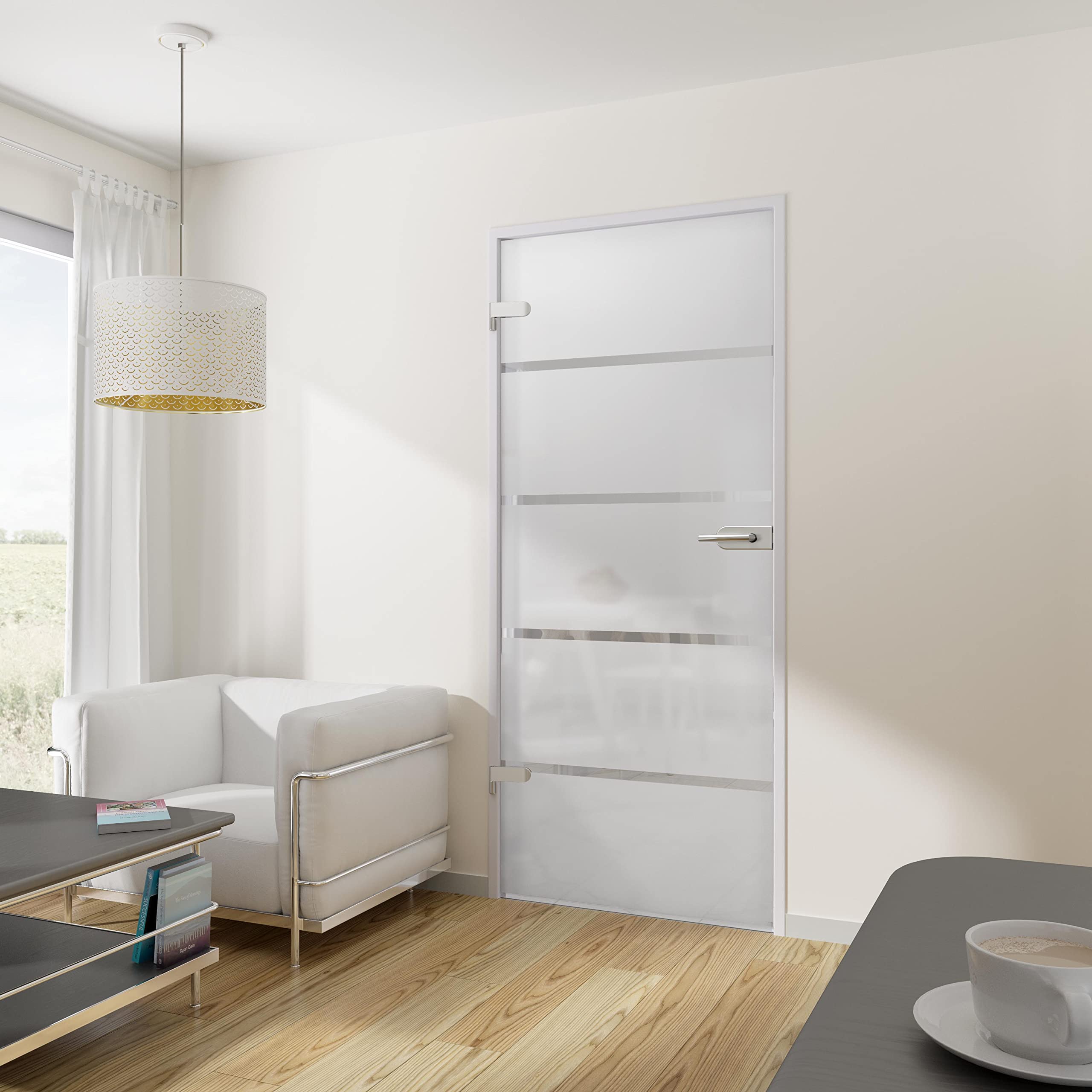 inova Glas-Drehtür Komplettset 834x1972x8mm mit Beschlag 04 DIN links rechts Glastür