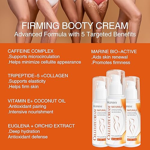 Miniatura 2 de Crema para la celulitis para piernas, vientre y botín: crema reafirmante que reduce la celulitis, desvanece las estrías, levanta la piel flácida,