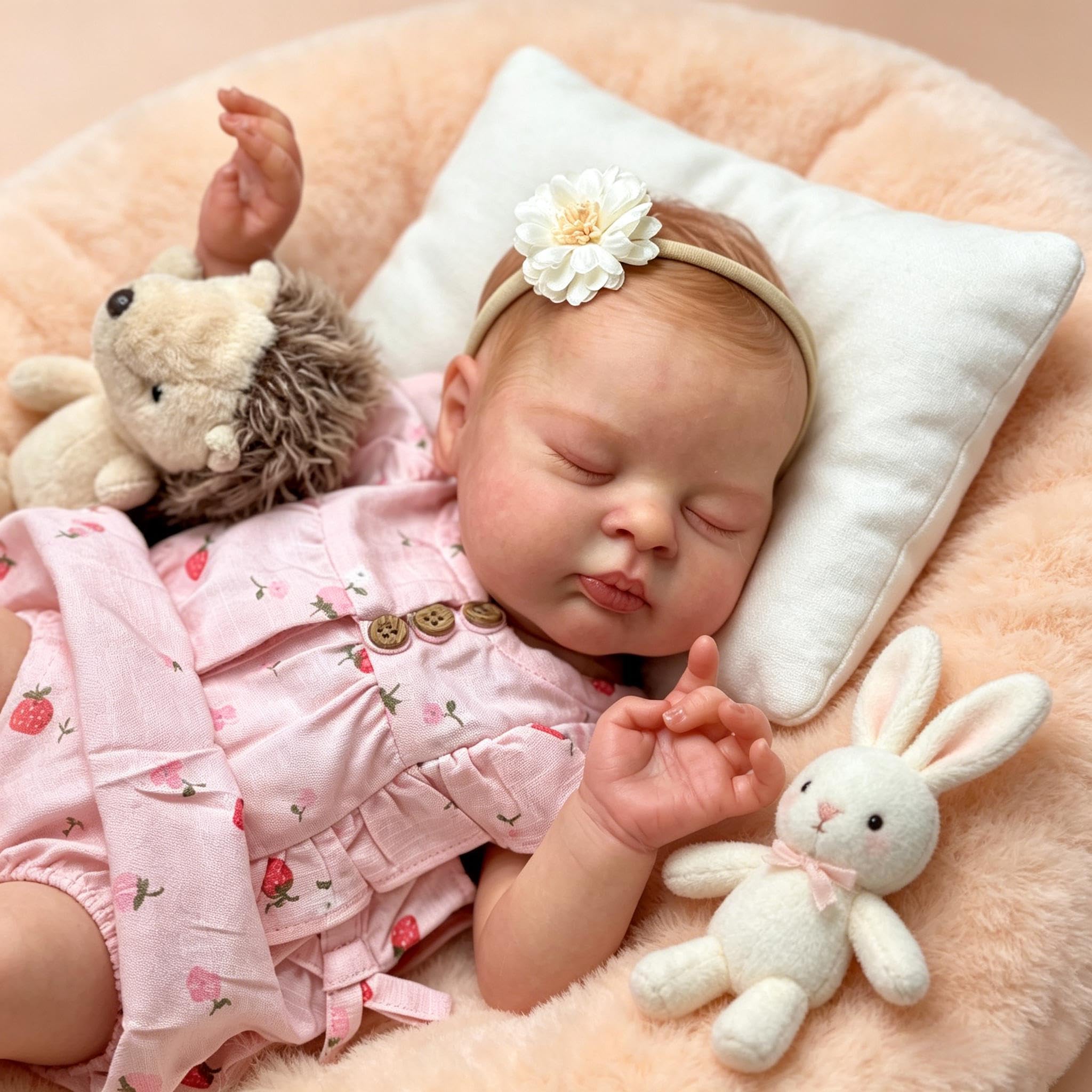 RXDOLL Ręcznie robione realistyczne lalki Reborn Baby 45 cm śpiące noworodki lalka miękka winylowa tkanina ciało realistyczne lalki niemowlęce, które wyglądają prawdziwie Reborn niemowlę lalka z