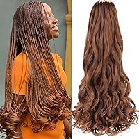 Vista 22 de COOKOO Cabello rizado francés de 10 pulgadas, prerizado, paquete de 9 rizos franceses, trenzas sueltas, cabello trenzado para trenzas de caja