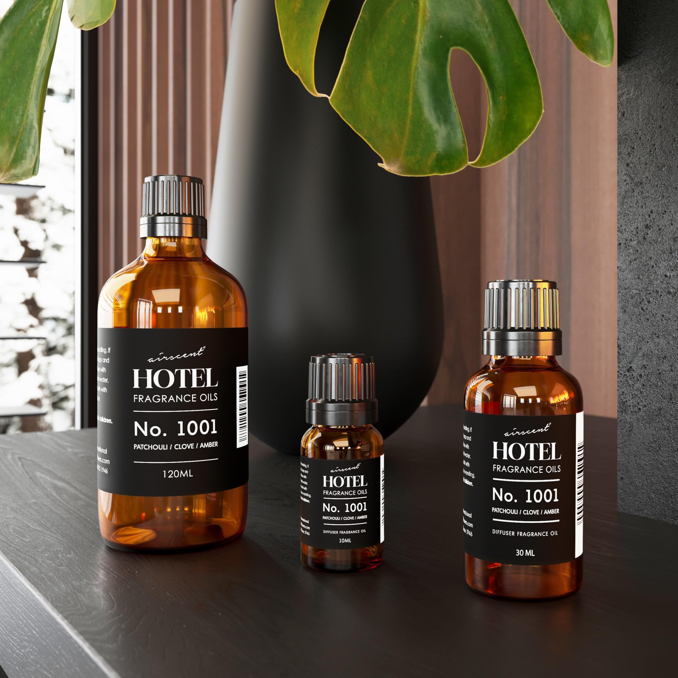 AirScent Hotel Diffuser Öl Nr. 1001 - Patchouli Nelke Bernstein - 10 ml | Hotel Scent Dupe – Premium-Duftöl für Ultraschall- und wasserlose Diffusoren – Tropfflasche
