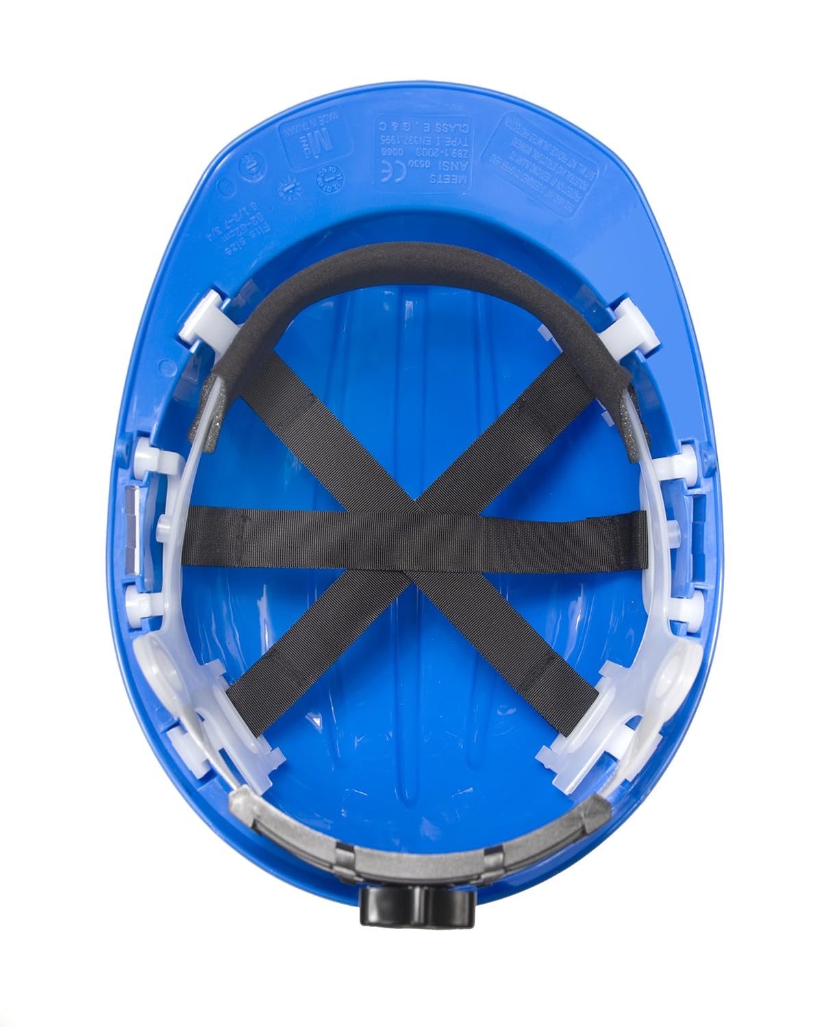 Mutual Industries 50215 Polyethylene 6-Point Ratchet Suspension Hard Hat, Blue