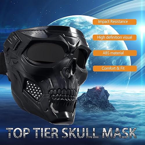 Miniatura 2 de Máscara de calavera de cara completa, máscaras tácticas para juegos de supervivencia CS, tiro, cosplay, película, paintball, máscaras de miedo