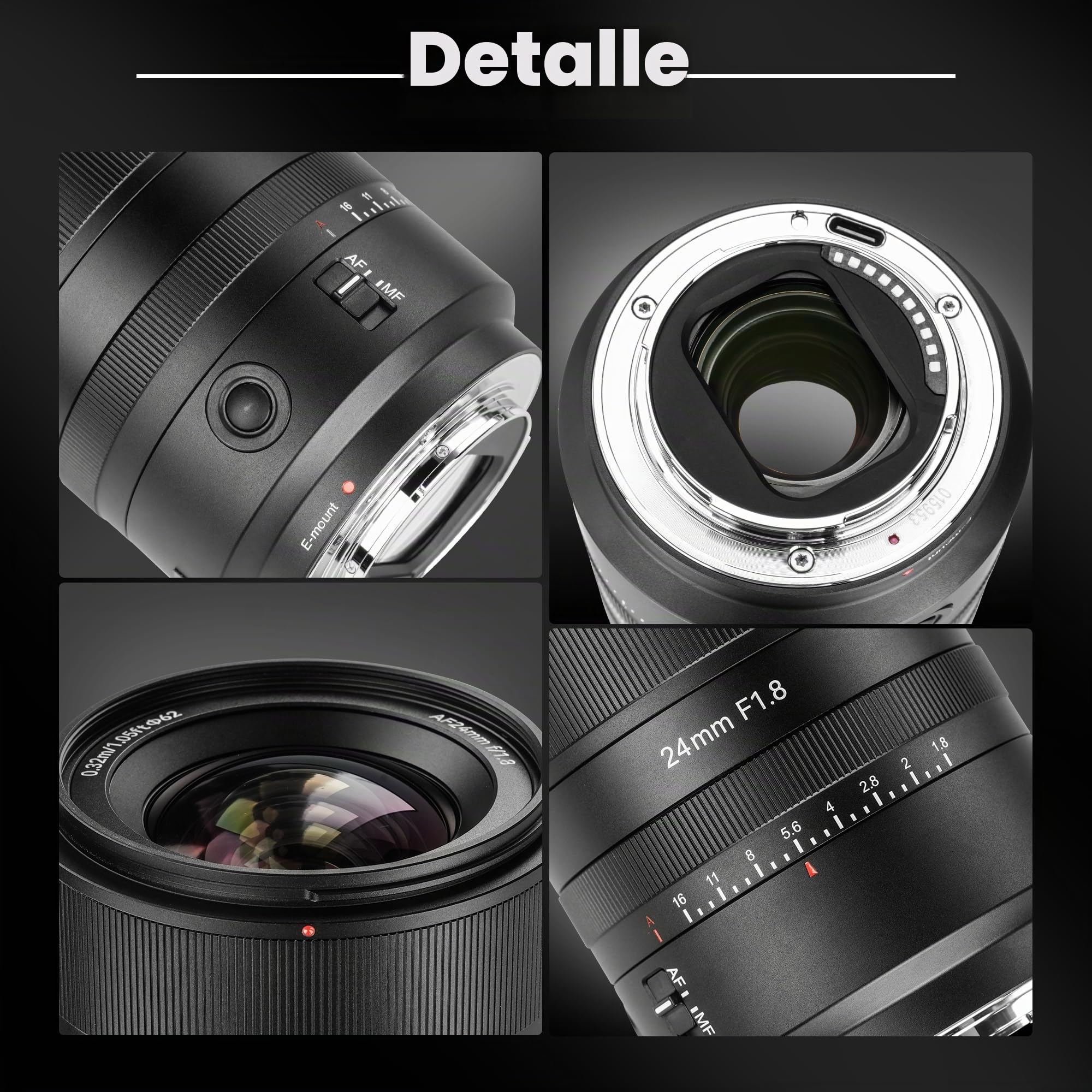 7artisans AF 24mm F1.8 Full Frame Objetivo Z Mount de Gran Apertura, Enfoque automático/Manual Lente para cámara, de Nikon Z Mount Z5, Z6, Z7, Z50, Z6 II, Z7 II