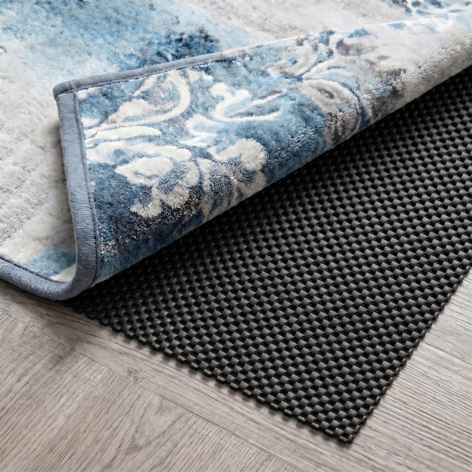 Multipurpose PVC Anti Slip Mat, 30 x 300cm Cuttable Waterproof Grip Mat, Reusable Washable Rug Underlay Gripper Liner, Non Slip Matting for Rugs, Drawers, Shelves, Home Office Car Interior (Black)