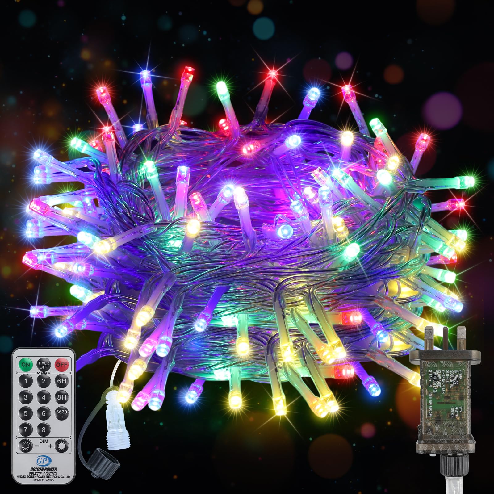 20M 200LED Christmas Lights Mains Powered,Multi-Color Connectable Fairy Lights with Plug/Remote/Timer/8 Modes,Bright Waterproof Lights Outside Indoor Garden Party Wedding Christmas Tree Decor