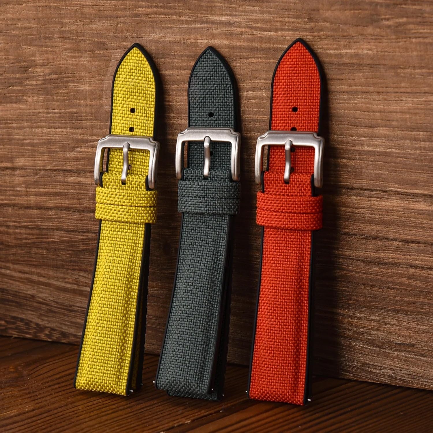 Sailcloth Watch Strap – 18mm 19mm 20mm 21mm 22mm Nylon Surface with Silicone Rubber Lining – Quick Release Sport Watch Band – Universal Fit – Multi Colors