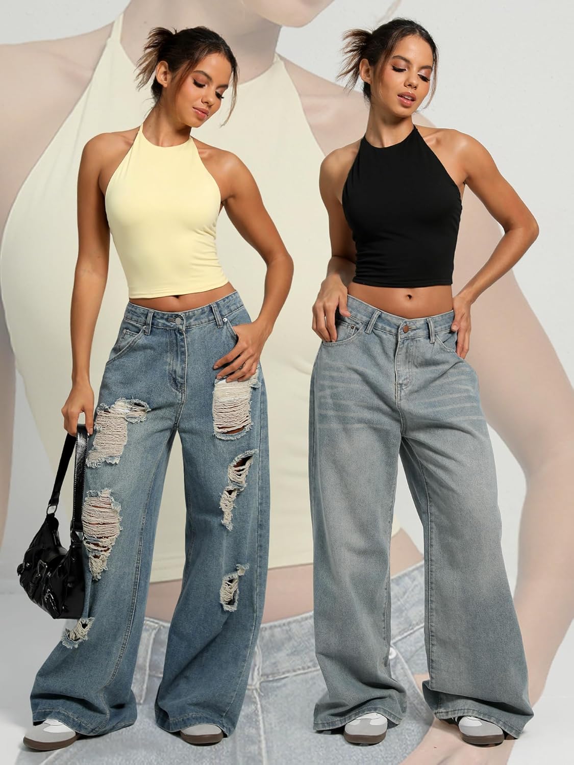 Navneet Women Y2K High Neck Tie Backless Halter Crop Top Open Back Sleeveless Going Out Tank Top - Image 3