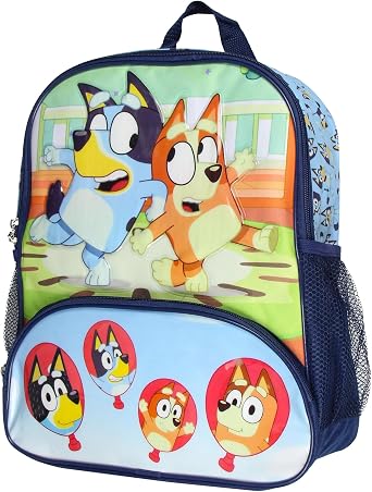 AI ACCESSORY INNOVATIONS Bluey 14 "Kids School Travel Backpack Bag for Toys w / Raised Character Designs   