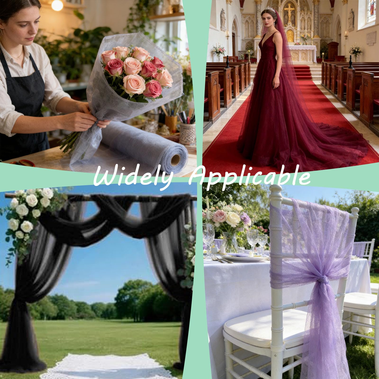500 x 160cm Tüll Stoff Meterware, Tüllstoff Standfest, Transparent Mesh Stoff zum Nähen, Feiner Netzstoff Polyester Tüll Dekostoff für DIY Kleidung Tutu Rock Hochzeit, Dunkelgrün