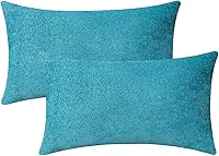 Vista 34 de Jeneoo - Fundas de almohada decorativas rojas brillantes de chenilla suave, fundas de cojín cómodas y sólidas para sofá de sala de estar