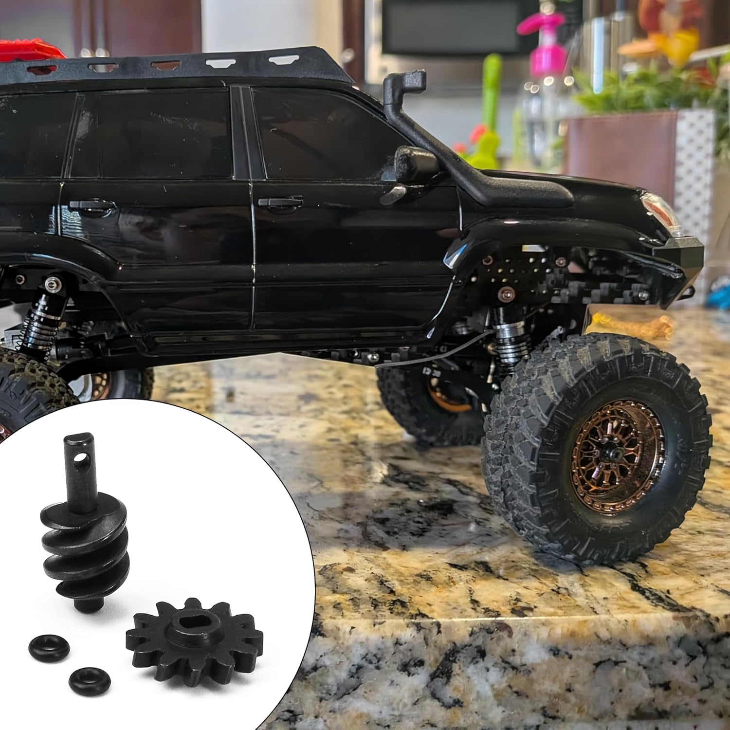 Replacement SCX24 Overdrive Gears 2-12T Helical Gears Set for Axial SCX24 Deadbolt C10 JLU Gladiator Bronco 1/24 RC Crawler Car Steel Worm Gears Upgrade Parts