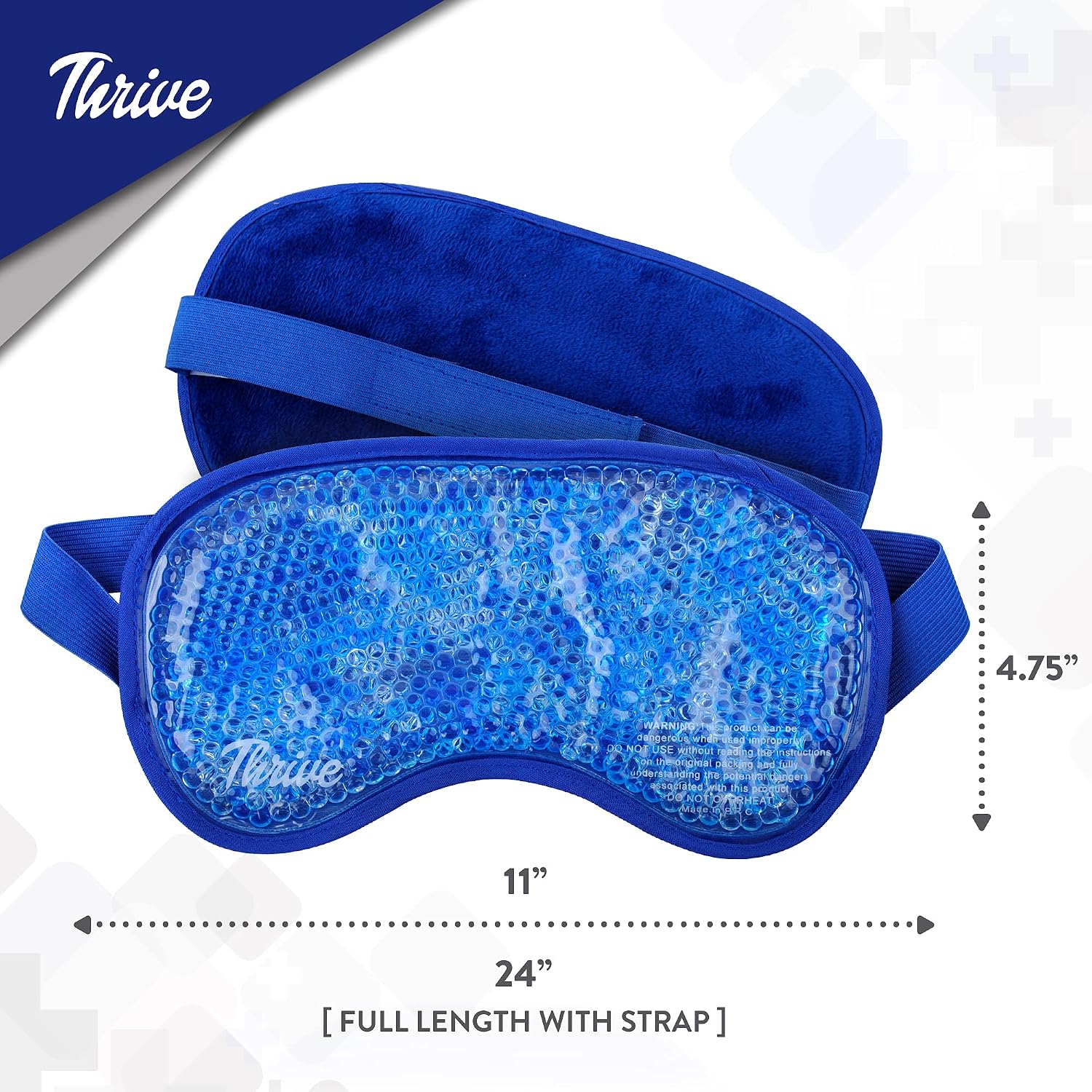 Nеw Prоduсt Thrive Gel Bead Hot & Cold Eye Masks, Reusable Gel Bead Ice Pack Provides Ice and Heat Pain Relief for Head, Migraine, Puffy Eyes, Beauty, Relaxing, and Sleep (Blue)