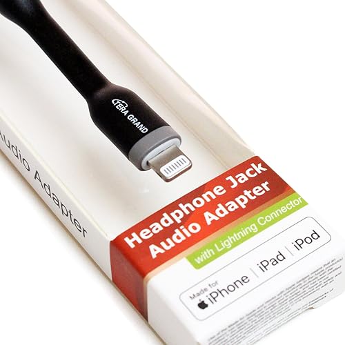 Miniatura 6 de Tera Grand - Adaptador de audio Lightning a conector de auriculares certificado MFi de Apple, chaqueta de PVC súper suave duradera y flexible para