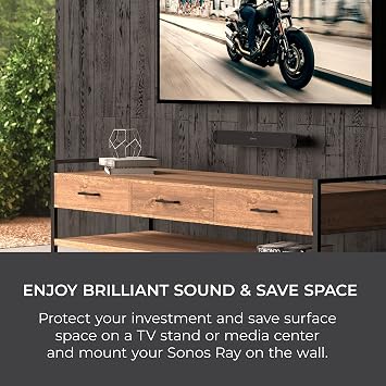 HumanCentric Wall Mount Compatible with Sonos Ray Sound Bar, Black