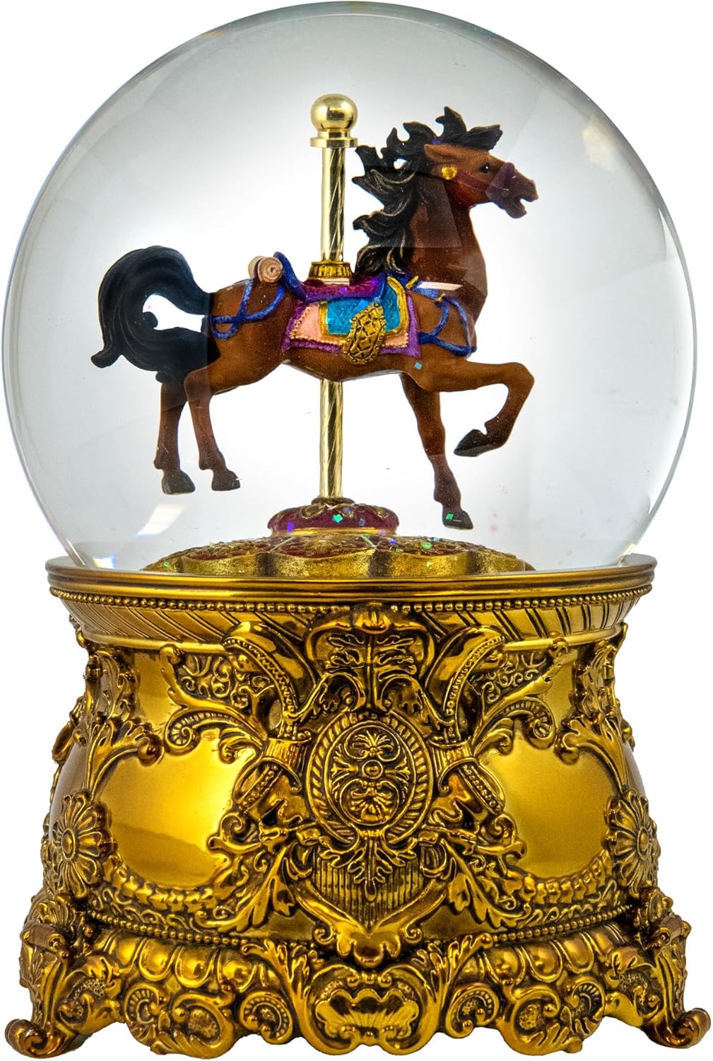 120MM Carousel Horse Revolving Musical Snow Globe by The San Francisco Music Box Company