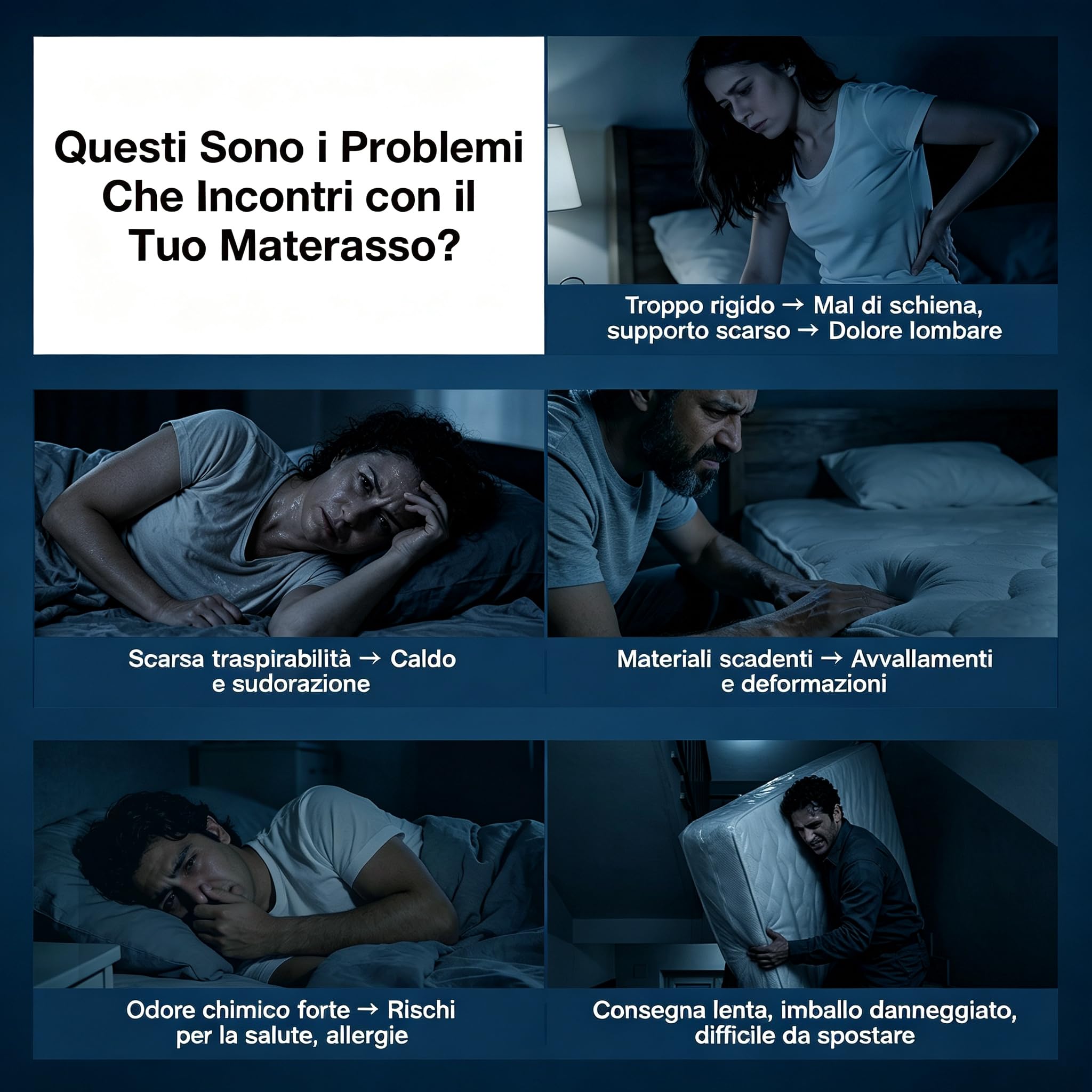 Novilla Materasso Matrimoniale in Memory Foam 160x190x18 cm