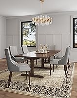 Vista 2 de Manhattan Comfort Shubert - Silla de comedor moderna de terciopelo y piel sintética, diseño de doble tapicería en marco de madera de haya maciza