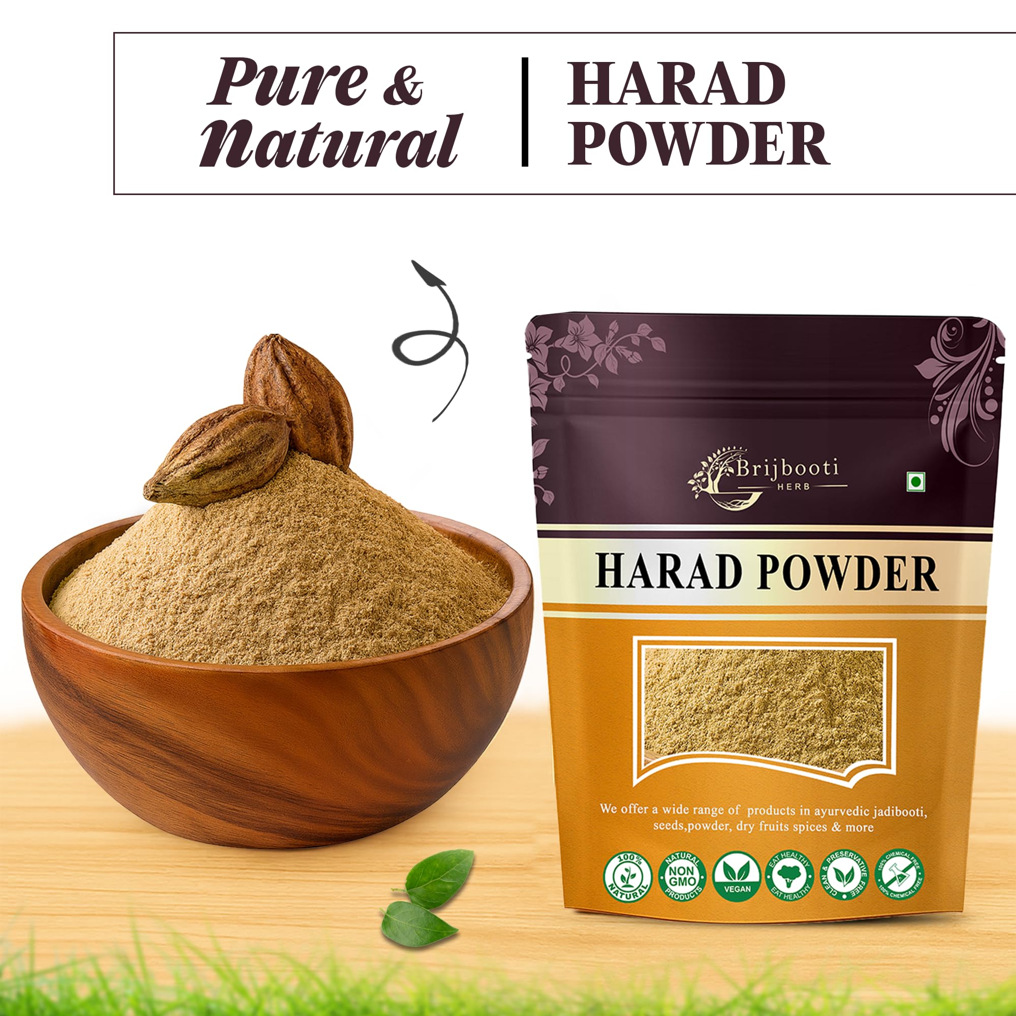 Brijbooti Organic Harad Powder (350g) | Haritaki Powder for Digestion, Detox & Skin | Reduces Dark Circles | Kadukkai | Karakkaya | Terminalia Chebula — Amazon image 7