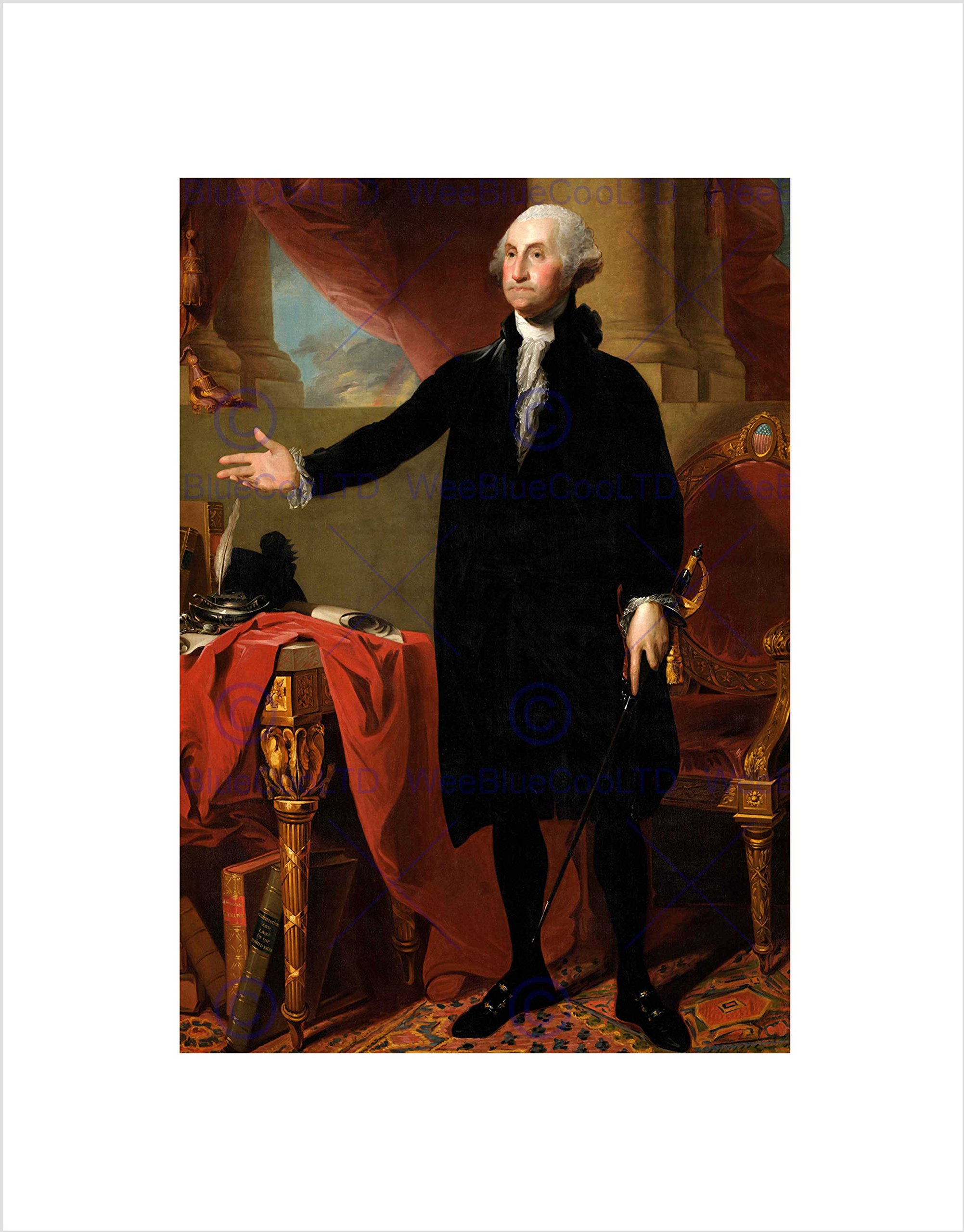 Wee Blue Coo Painting Portrait Stuart President George Washington Wall Art Print