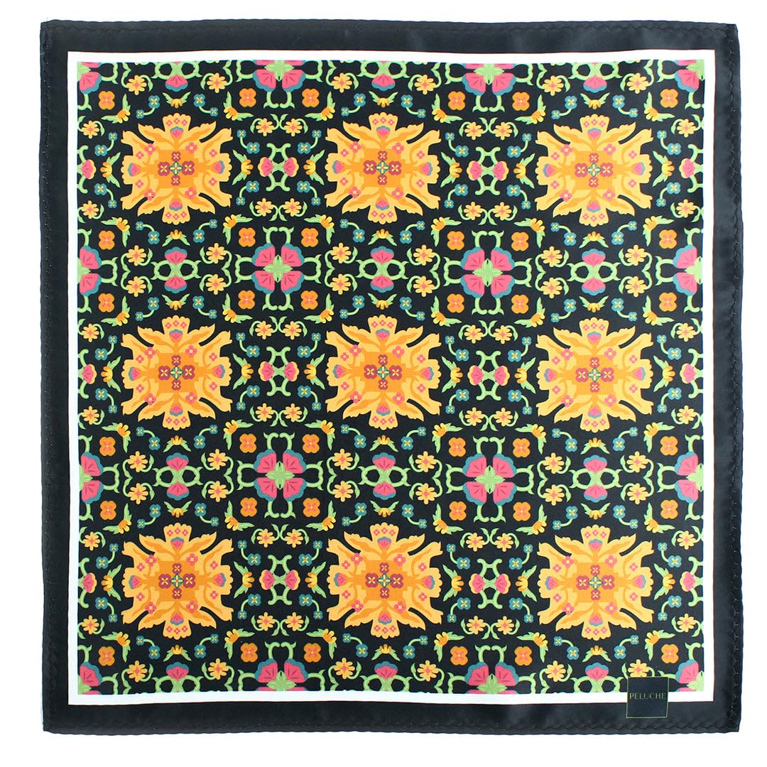 peluche Divine Circles Multicolor Pocket Square for Men (14X14 inches)-picture-38