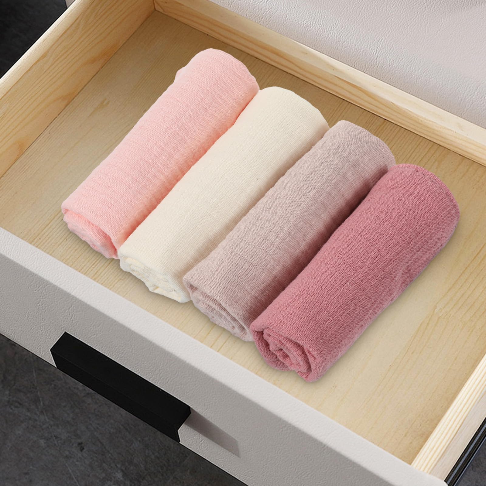 Qianyu 4 paños suaves para la cara, toallitas desmaquillantes muselinas, toallas faciales absorbentes, limpieza diaria, viajes, para mujeres y hombres