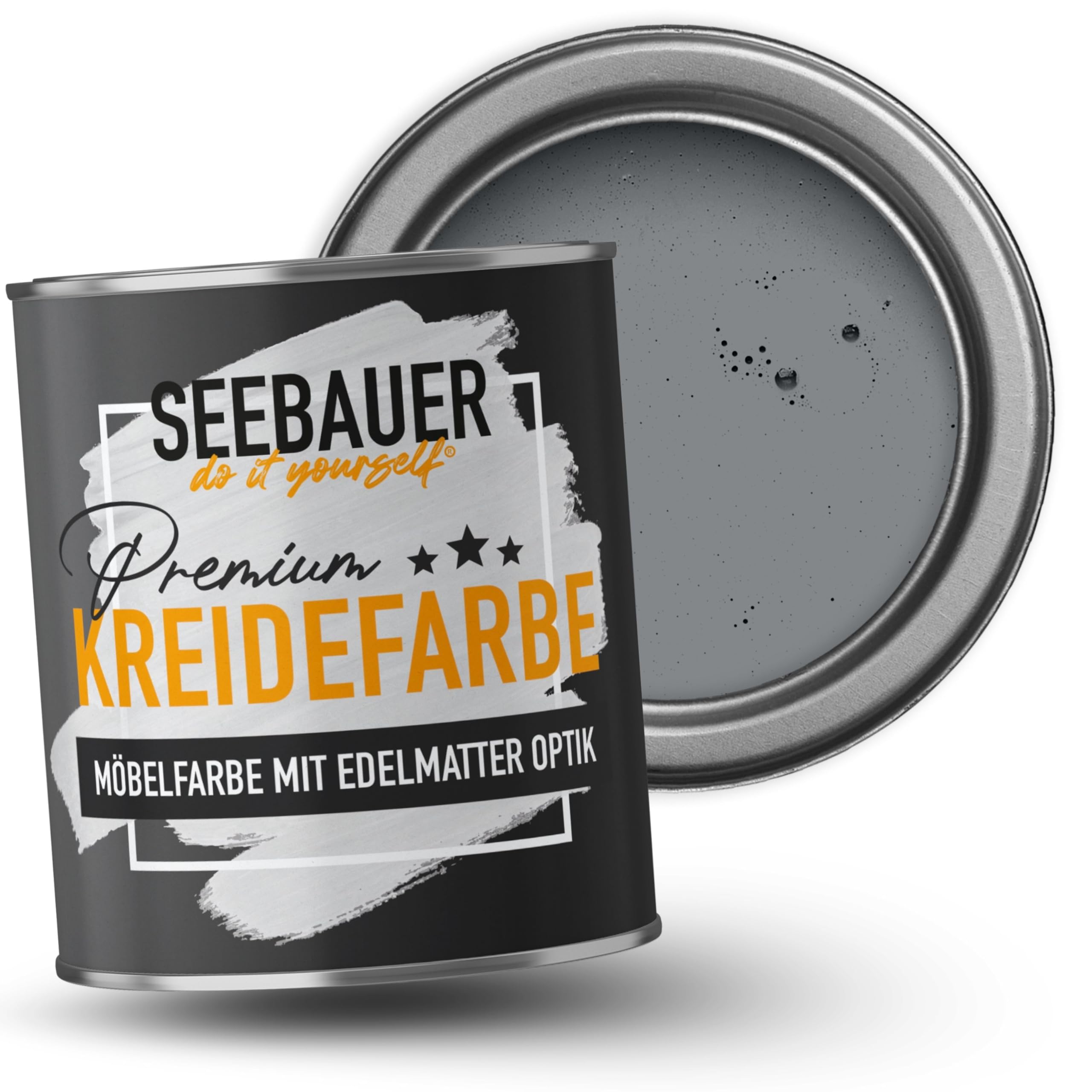 Kreidefarbe für Möbel Grau 750ml Graphite Grey Möbelfarbe ohne Schleifen Holzfarbe extra matt hohe Deckkraft