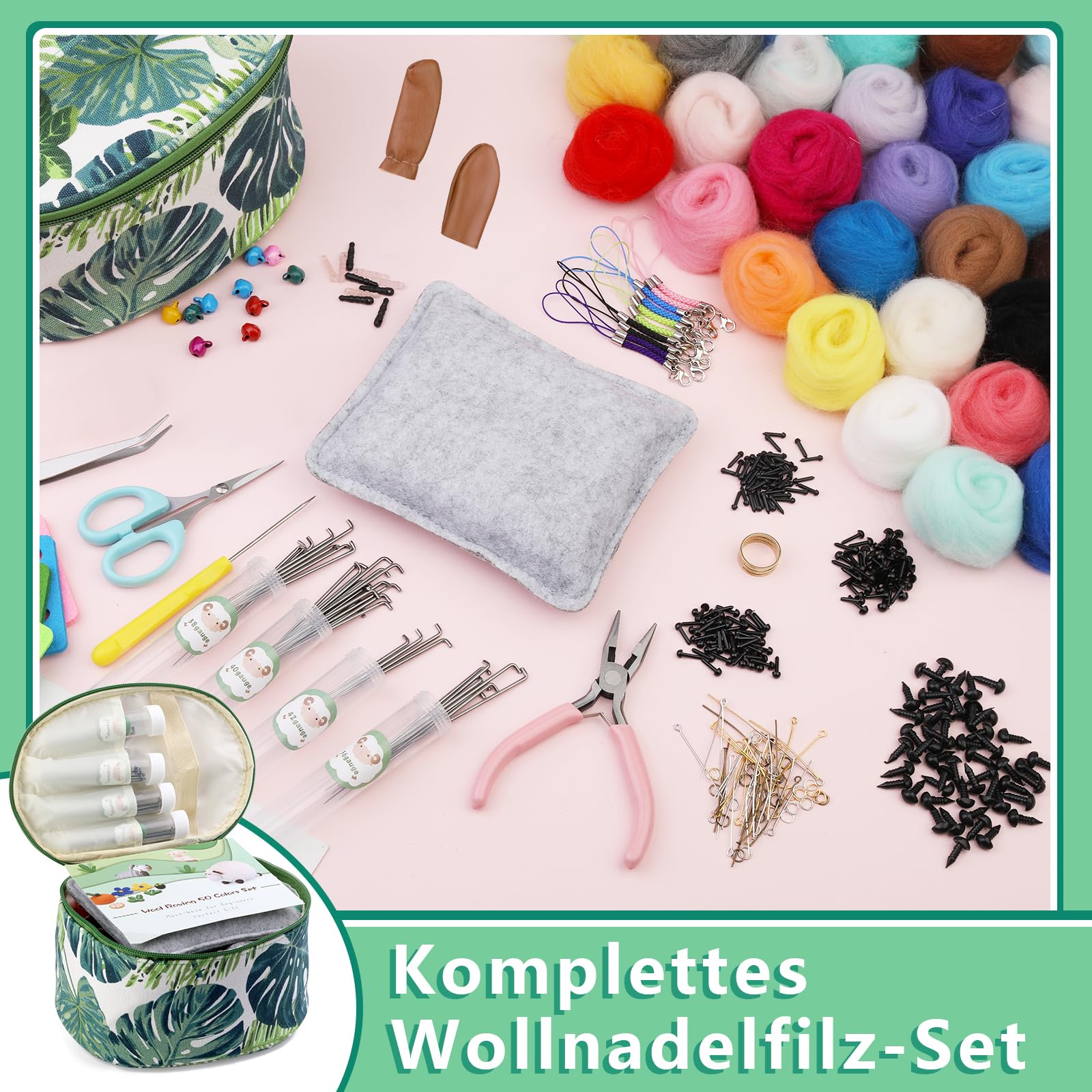 DNGH Laine à Feutrer Pour Feutrer à Sec, Laine De Conte De F Es 20 Couleurs Par 1010352