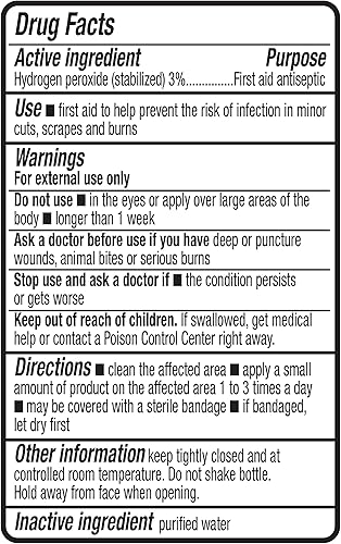 Vista 4 de Yaxa Basics Solución tópica de peróxido de hidrógeno USP, antiséptico de primeros auxilios para cortes, rasguños y desinfección de heridas
